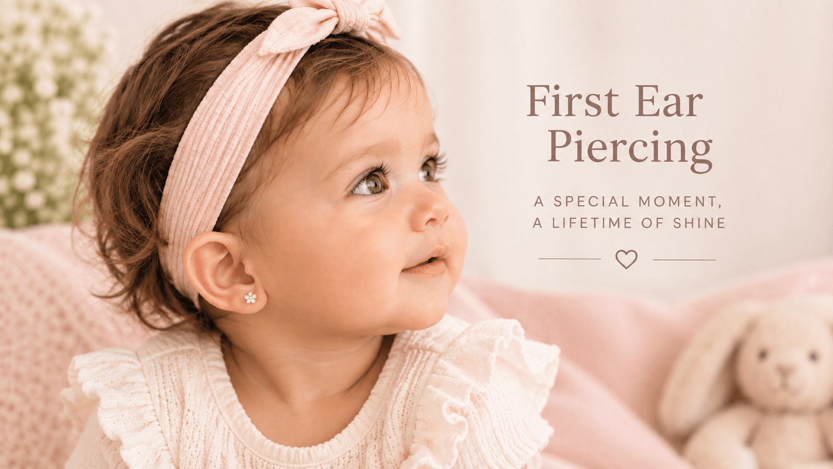 Baby with her first ear piercing